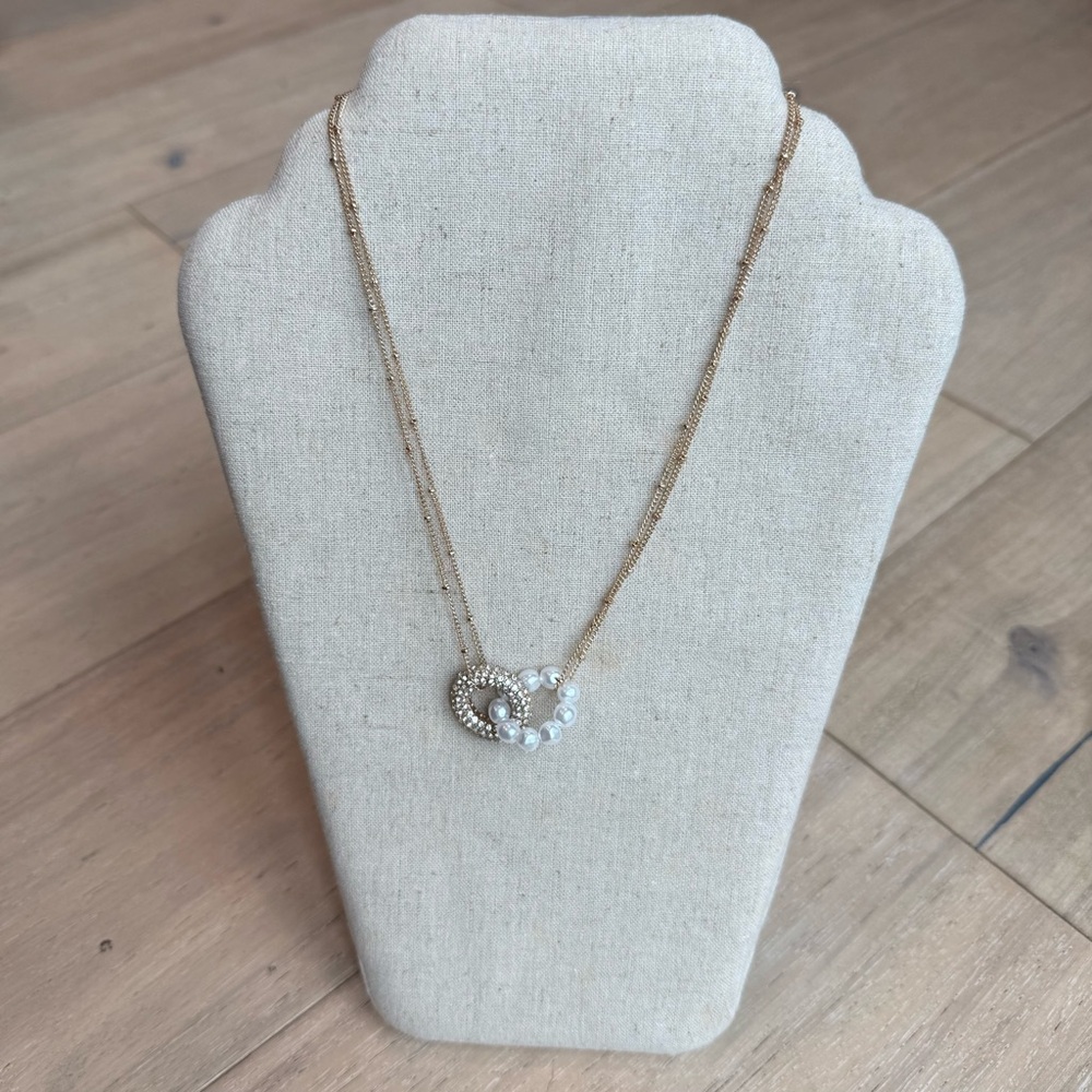 Park Lane Women’s Lucy Necklace Elegant Gold and Pearl Double Strand